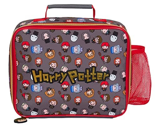 Image of Harry Potter Lunch Bag for Kids Chibi Character Insulated School Lunchbox with Bottle Holder