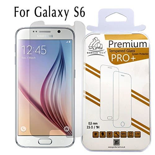 Image of Gorilla Tech Premium Tempered Glass Screen Protector for Samsung Galaxy S6 Invisible Shield Cover 9H Hardness Crystal Clear HD Quality Shatter and Scratch Resistant 3D Touch Compatible LCD Guard