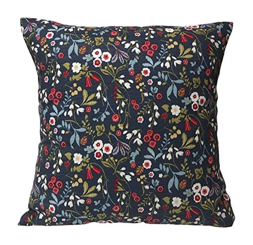 Image of 1 x 16" Clarke & Clarke Ashbee Fabric Navy Red Green Cushion Cover