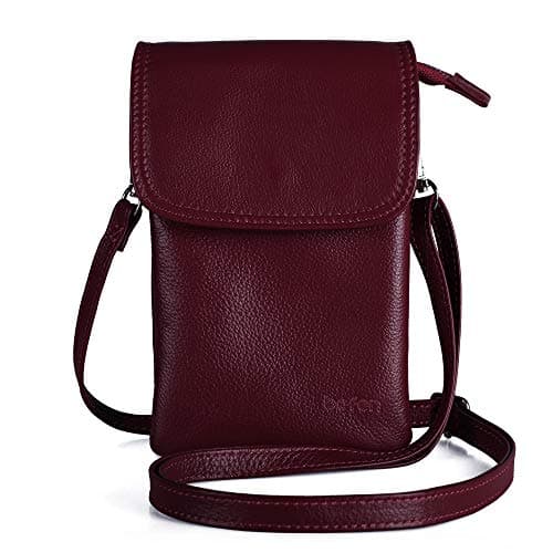 Image of befen Genuine Leather Phone Bag, Real Leather Phone Purse Wallet, Small Cell Phone Crossbody Bag for Women with Long Strap and Key Ring - Fit 8 Plus or Phone Less 6.5 Inch