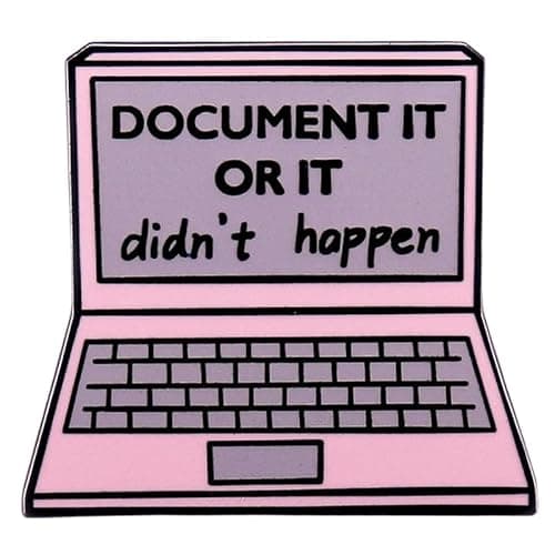 Image of Document It Or It Didn't Happen Enamel Pin Computer Badge Brooch For Backpacks Coats Hats Accessories