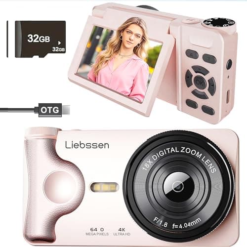 Image of 4K Digital Camera 64MP Autofocus 3.0'' 180° Flip Screen Portable for Photo & Vlog Featuring Time Lapse & Slow Motion & 20 Filters 32GB 2000mAh Ideal for Social Media Creators Beginner&Childen
