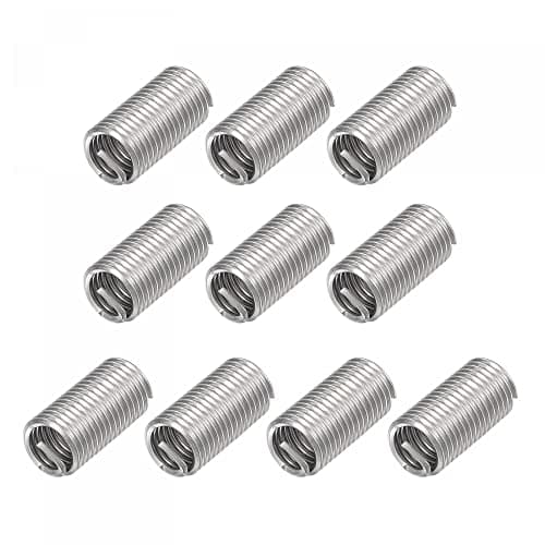 Image of sourcing map 10pcs Wire Thread Inserts 7/16-14 UNC 3D(1-5/16") 304 Stainless Steel Helical Type Coiled Thread Repair Kit Wire Screw Threaded Sleeve Sheath for Mechanical Equipment