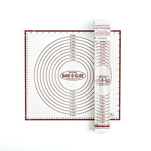 Image of Bake-O-Glide Compact Printed Roll Out Mat, Woven Glass Fabric Coated in Silicone, Brown, 45.8 x 6.4 x 6.4 cm