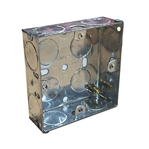 Image of Single Metal Back Box 25mm Flush Wall Pattress / 1 Gang Electrical Socket Switch