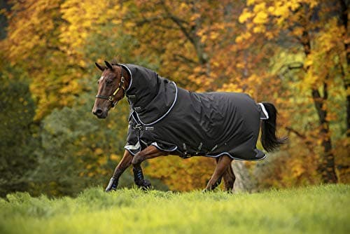 Image of Horseware Amigo Bravo 12 Plus Medium Turnout Rug 6ft0 Black/Blue & Black