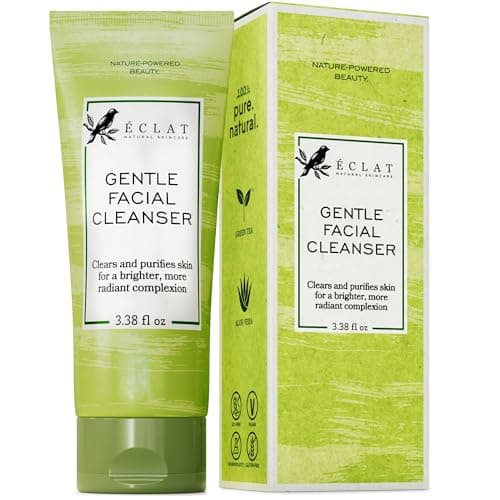 Image of Gentle Facial Cleanser - Green Tea + Aloe Vera, Vitamin C & E, All Natural Face Wash for Deep Cleansing - Hydrating & Nourishing Green Tea Cleanser, Moisturizing Face Wash for All Skin Type
