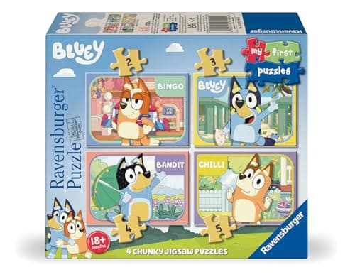 Image of Ravensburger Bluey My First Jigsaw Puzzles for Kids Age 3 Years Up - 2, 3, 4 & 5 Pieces - Educational Toddler Gifts & Toys