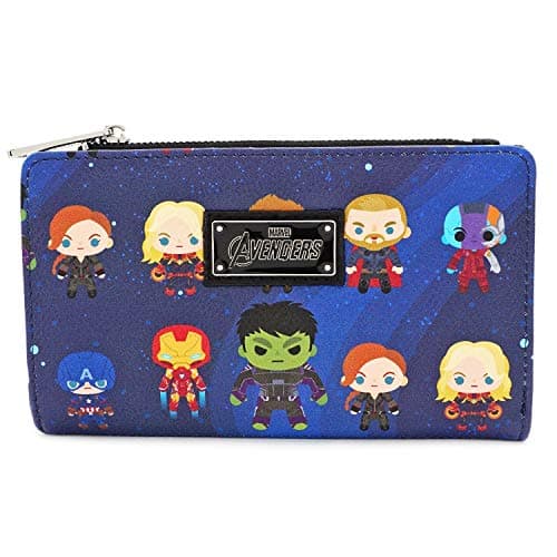 Image of Loungefly x Marvel Avengers: Endgame Chibi All-Over Print Flap Wallet