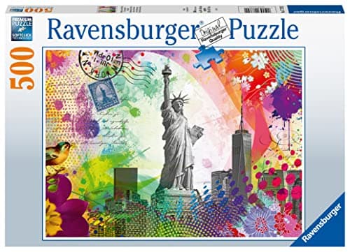 Image of Ravensburger New York City Postcard 500 Piece Jigsaw Puzzle for Adults and Kids Age 10 Years Up