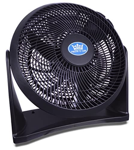 Image of Prem-i-air Black 12" Inch (30 cm) Powerful Cooling Cold AirHigh Velocity Floor or Wall Mountable Air Circulator with 3 Airflow Speed Settings, Quiet Operation For Use in Homes and Offices