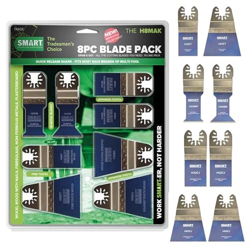 Image of SMART 8 Piece Multi Tool Blade Set, 8 x Multitool Blades, H8MAK