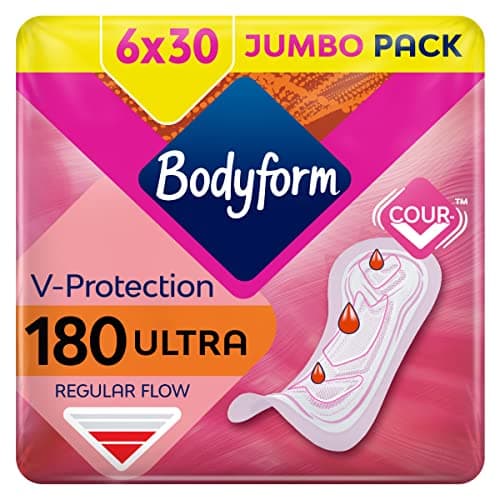 Image of Bodyform Ultra Normal Sanitary Towels, 180 (30 X 6 Packs) Period Pads, SecureFit Leakage Protection, Ultra-Breathable Top Layer