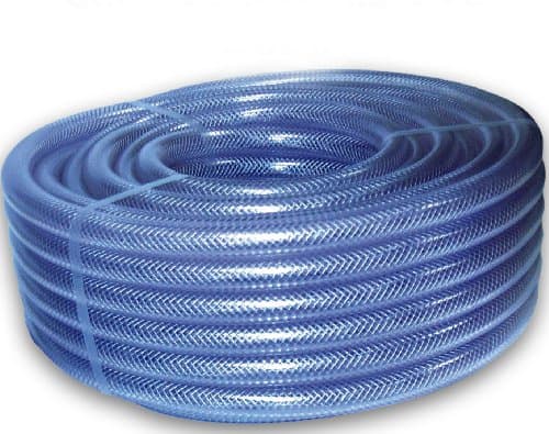 Image of 12mm (1/2") Clear Braided PVC Hose Pipe - 10m Length - Heavy Duty, Water, Airline, Compressor, Food Grade