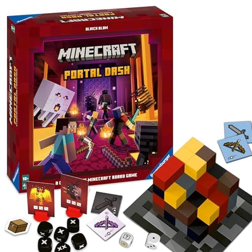 Image of Ravensburger Minecraft Portal Dash Board Game for 1 to 4 Players - Adults and Kids Age 10 Years Up - Immersive Strategy