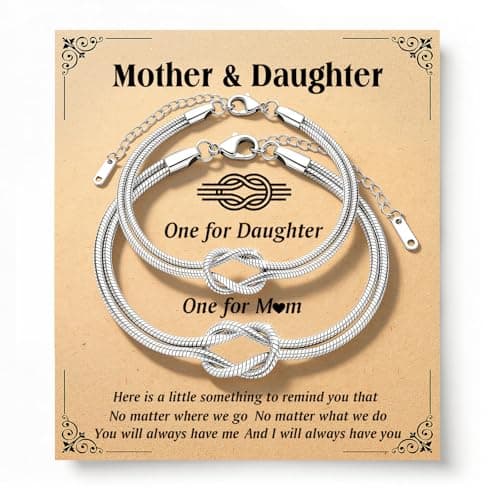 Image of Focxoio 2 Pcs Mother Daughter Bracelets Matching Love Knot Infinity Jewellery Set Gifts For Mum Mothers Day Birthday Christmas Presents From Daughter