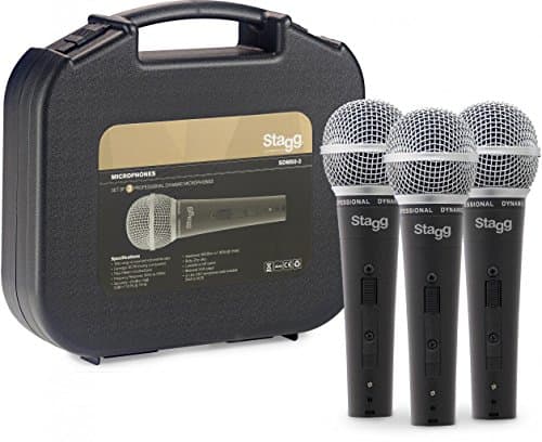 Image of Stagg SDM50-3 Set of 3 Professional Dynamic Microphones