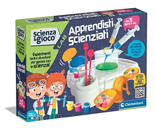 Image of Clementoni Lab-Apprentices scientists-science experiment kit, science game children 5 years+, chemistry laboratory, Italian version, Made in Italy, Multicolor, Medium, 19269