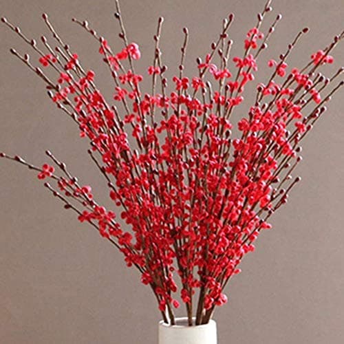 Image of OUKEYI 8 Pcs 29.5'' Long Stem Artificial Jasmine Flowers Tall Fake Flower Bouquet Faux Jasmine Plants for Hotel Home Office Kitchen Bedroom Wedding Party DIY Decor (Red)