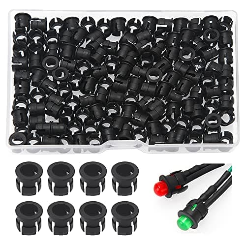 Image of Lyeteung 150 PCS 5mm Plastic Black LED Diode Holder, LED Diode Lamp Socket, Diode Holder Clip Bezel Mount