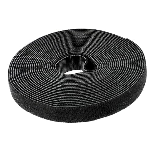 Image of Boulton Hook and Loop Tape 12mm x 5m | Self-Wrap Hook & Loop Tape in Black | Fastening Tape Self Gripping Cable Ties Reusable Cable Tie Straps for Cable Management (5 Metre Roll)