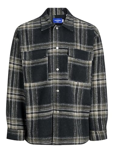 Image of JACK & JONES Men's Jorvesterbro Check Overshirt Ls Sn Shirt Jacket, Forest River, L