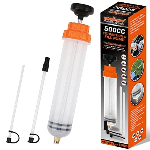 Image of HORUSDY Oil Pump | 500CC Oil Extractor Oil Syringe | Fluid Extractor Automotive | Fluid Syringe Pump Manual Suction Vacuum Fuel Car Transfer