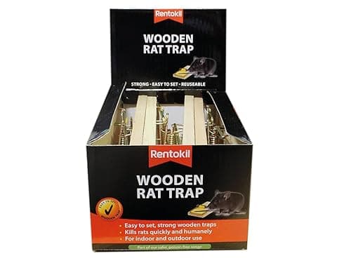 Image of Rentokil Wooden Rat Trap, Wood, 17.5x8x1 cm