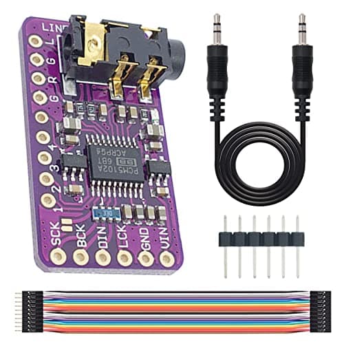 Image of Youmile PCM5102 DAC Decoder Module I2S Interface GY-PCM5102 PHAT Format Player Board Digital-to-Analog Converter Voice Module for Arduino with 3.5mm Audio Cable, Dupont Cable