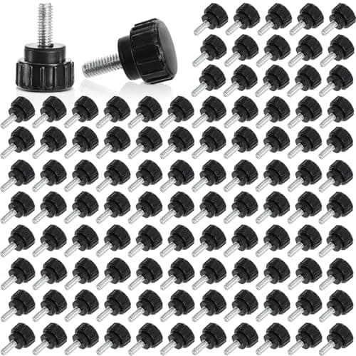 Image of Cididu 100 Pieces M4 x 10 mm Thumb Screw, Carbon Steel Threaded Knurled Knob Screws, Reusable Round Clamping Screws for Quick Replacement, Mounting Screws Grip Knobs for Most Stand and Machine