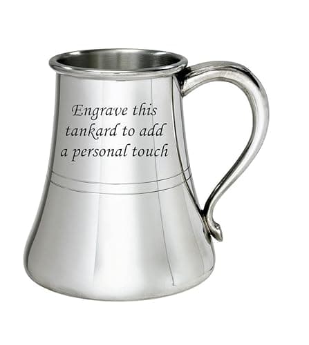 Image of Wentworth Pewter – Ships 1 Pint Pewter Tankard – Classic Nautical Beer Mug Inspired by Maritime Tradition – a Gift for Sailors, Weddings – Engraving Available (with Engraving)