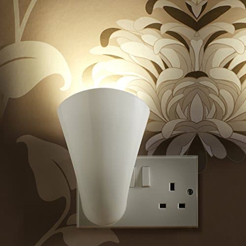 Image of Auraglow Plugin GU10 Spotlight Uplighter Wall Wash Light Plug Socket Uplight Lamp with Warm White LED Bulb