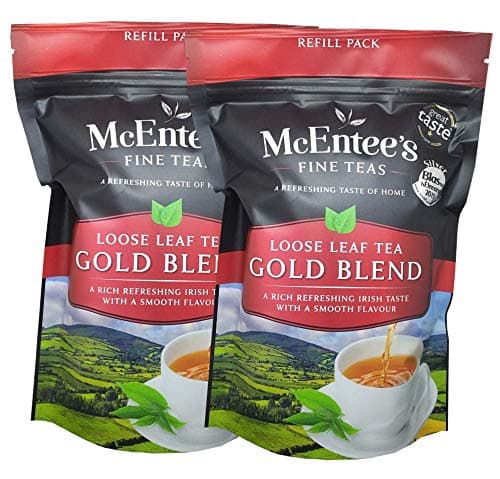 Image of McEntee's Irish Loose Leaf Gold Blend Tea - ( Pack of 2 ) - 250g Refill Bag - Expertly Blended in Ireland to give That Perfect Cup of Tea. A Traditional Irish Blend of Assam and Kenyan Tea.