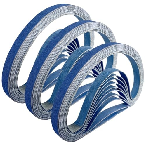 Image of GZKTY 35 Pack 10x330mm Sanding Belts, Zirconium Corundum 10x330 Sanding Belts Set, 60/80/100/120/180/240/320 Grit for Belt Sander Wood Metal Sanding