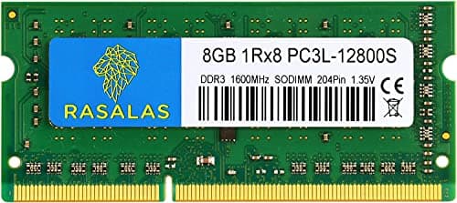 Image of RASALAS 8GB 1Rx8 PC3L-12800S DDR3L 1600MHz SODIMM DDR3 1600 RAM 1.35V CL11 204-Pin PC3 12800 Memory Laptop