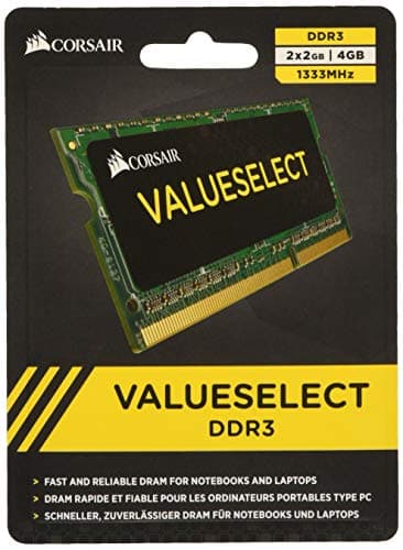 Image of Corsair CMSO4GX3M2A1333C9 Value Select 4GB (2x2GB) DDR3 1333 Mhz CL9 Mainstream Notebook Memory Kit -Green