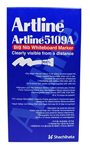 Image of Artline 5109A Big Nib (Extra Thick) Whiteboard Marker Pen. Black Ink. Refillable.