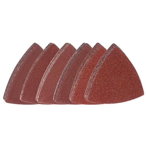 Image of sourcing map 60pcs Triangular Hook & Loop Sandpapers 40/60/80/120/180/240 Grits 3-1/8" Aluminum Oxide Sanding Pads Mouse Detail Sander Papers Multitool Sheets Set (10pcs of Each Grits)