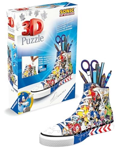 Image of Ravensburger Sonic The Hedgehog Hedgehog - 3D Puzzles for Kids Age 8 Years Up - 108 Pieces - No Glue Required - Shaped Shoe, Trainer, Sneaker