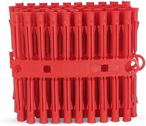 Image of Greened House Wall Plug (96 Pack) Brown 7 x 42mm or Red 5.5 x 34mm Type Universal Screw Fixing (RED 5.5 x 34mm)
