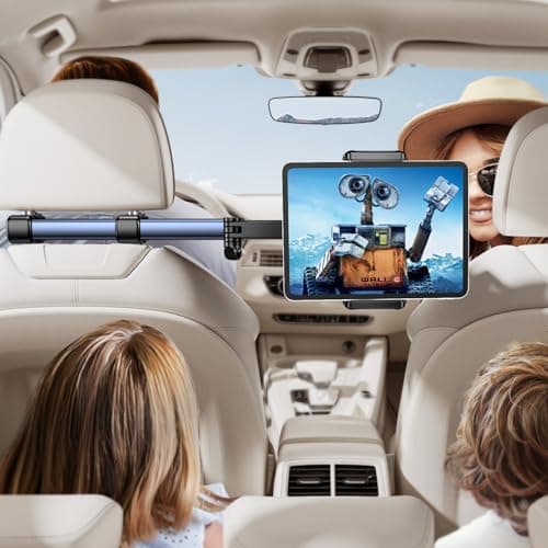 Image of TRYONE Headrest Tablet Holder for Car Accessories : [18.11-inch Long Arm] 3-in-1 Backseat Tablet Holder for Kids Road Trip Compatible with iPad Switch Smartphones & Tablets or Other 4.7-13" Devices