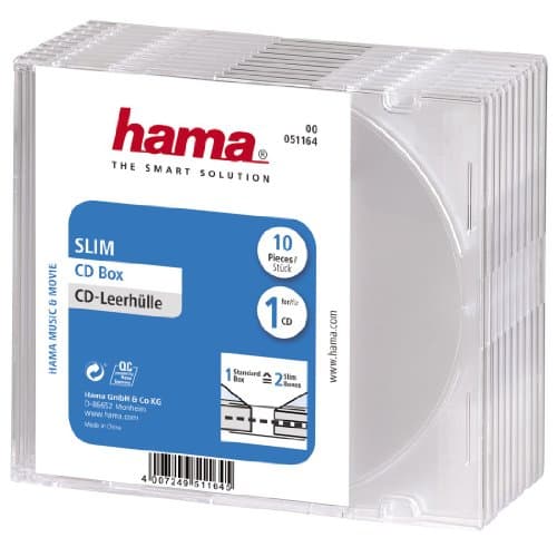 Image of Hama Slim CD Cases | Pack of 10 | Transparent