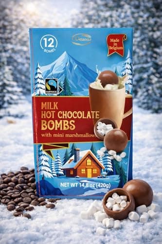 Image of Fakhri Milk Hot Chocolate Bombs 420g | Chocolate Drink Bombs with Marshmallows | Rich Creamy Hot Chocolate Treat