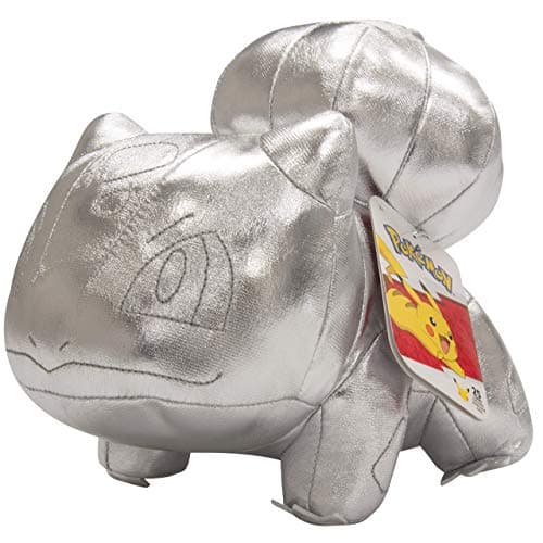 Image of Pokémon 25th Celebration 8" Silver Bulbasaur Plush - Limited Edition Shiny Silver Frog Stuffed Animal Toy - 2+