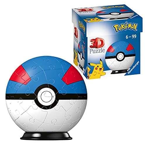 Image of Ravensburger Pokemon Great Ball - 3D Jigsaw Puzzle Ball for Kids Age 6 Years Up - 54 Pieces - No Glue Required