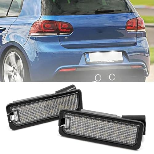 Image of GSRECY 2PCS LED Number License Plate Light, Rear Lamps Compatible with Golf MK7 Passat B7 B8 Polo Seat Leon, White Canbus Number Plate Lamps, LED Tail Lights