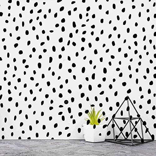 Image of 200+ Dalmation Spot Wall Stickers - Irregular Polka Dot Vinyl Decals for Room and Bedroom Decor - Peel and Stick Removable Nursery Art