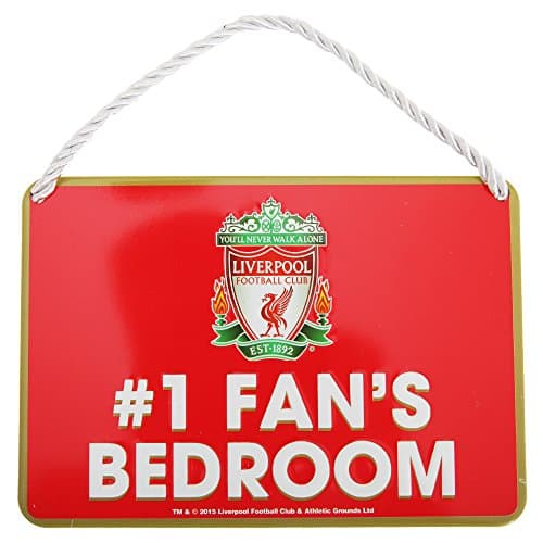 Image of Liverpool FC Official Number 1 Fan Football Crest Bedroom Sign (One Size) (Red)