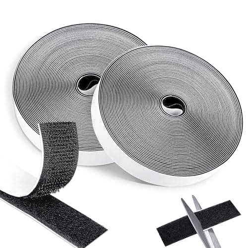 Image of Redamancy 10m × 20mm Hook and Loop Strip, Black Self Adhesive Double-Sided for Home, Office, DIY, and Crafts, Cut to Desired Length