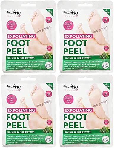 Image of Derma V10 Exfoliating Foot Peel Tea Tree & Peppermint Removes Dead Skin After 7 Days 4 Treatments